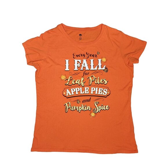 Fall halloween Tee Every Year I Fall For Leaf Piles Apple Pies And Pumpkin Spice - Picture 2 of 4